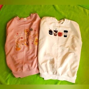 2 Womens Basic  Sweatshirt Pullover Sz 12